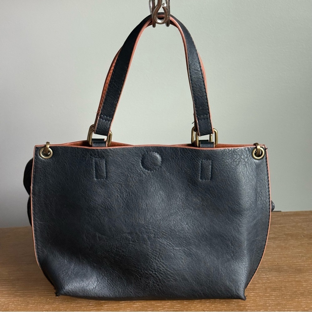 Black Faux Leather Handbag Crossbody